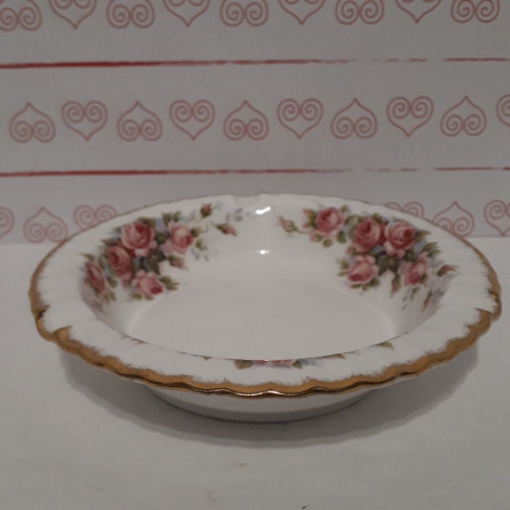 Paragon Ashtray Elizabeth Rose Fine Bone China pink roses Tobacciana Vintage 195